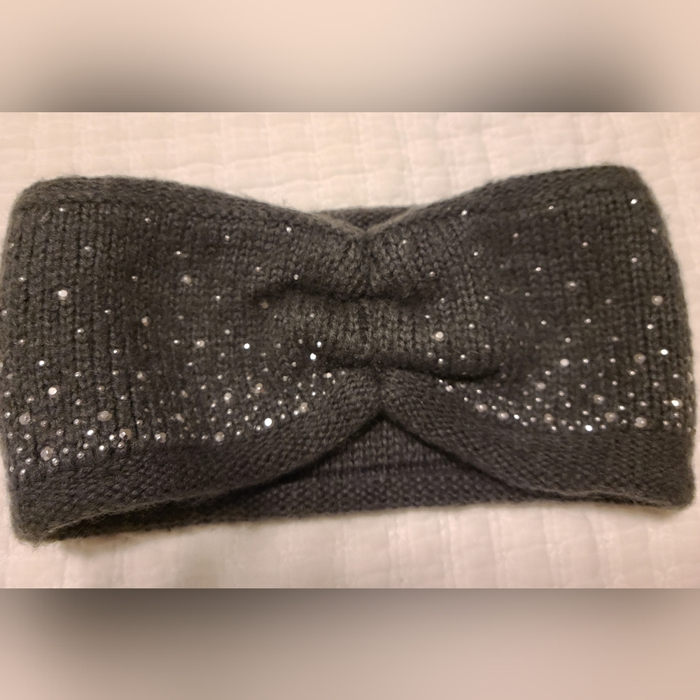Women/girls headband/warmer.  Rhinestone, silver and gray. NWOT
